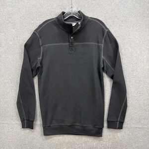 ROWM Sweater Shirt Men Small Grey Golf Casual Basic Henley 1/4 Snap T Sweatshirt